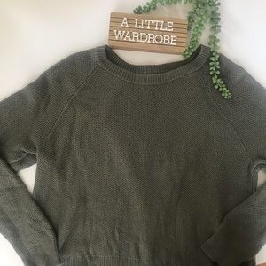 Madewell Olive Green Province Cross Back Sweater